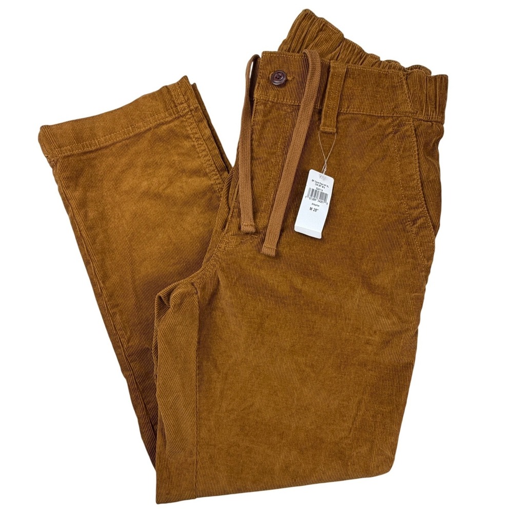 NWT LL Bean Mens Corduroy Pants Allspice Brown Slim Fit Drawstring M